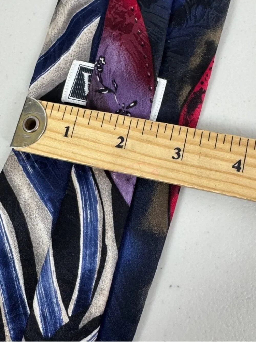 BOSA Silk Abstract Tie Blue Burgundy Artistic Pattern Designer Necktie